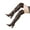 Brown, variant on Women's Slouchy Wide Calf Over The Knee Boots Pointed Toe Chunky High Heel Leather Knee High Fall Booties Brown 7