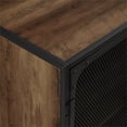 thumbnail image 2 of Walker Edison Malcomb Industrial Metal Mesh 2 Door Storage Cabinet , 30 Inch, Rustic Oak, 2 of 8
