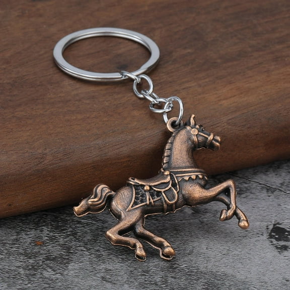 Fashion Horse Keychain 3D Metal War-horse Keychain Backpack Car Pendant Keyring Badge Key Chain Ring Accessory for Women Men Gift