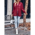 thumbnail image 4 of Liacowi Women Fashion Cardigan Solid Color Jacquard Long Sleeve Open Front Coat Outerwear Spring Fall Loose Casual Tops, 4 of 9
