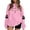 Pink, variant on XIAONU Womens Sweatshirts Cute Ghost Print Trendy Hoodless Tops Peasure Long Sleeve Baggy Pullover Hoodless Sweatshirt