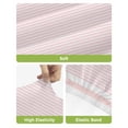 thumbnail image 4 of Farmhouse Pink White Striped Bar Stool Covers Set of 2, Modern Stripes Stretch Washable Bar Chair Covers with Backs, Removable Pub Counter Height Chair Cover for Kitchen Dining Room Cafe, 4 of 7