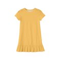 thumbnail image 4 of Abcomgle Girls Dresses Casual A-Line Short Sleeve Tshirt Dresses Solid Loose Ruffle Hem Swing Sundresses with Pockets for 4-14t Kids, 4 of 5