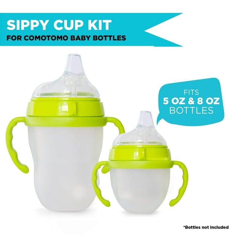 Botabee Green Soft Spout Sippy Cup Kit, Fits Comotomo 5oz and 8oz