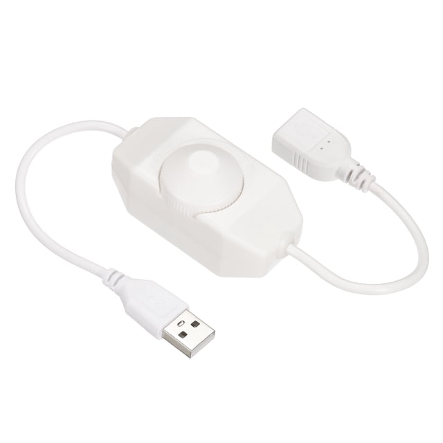 LED Tira Atenuador Interruptor 5V DC USB Hembra a Macho Extensión Cable con Giratorio Interruptor Controlador para LED Tiras Luces, Blanco