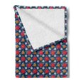 thumbnail image 2 of Floral Soft Flannel Fleece Throw Blanket, Top View Illustration of Summer Flowers Scene, Cozy Plush for Indoor and Outdoor Use, 50" x 70", Multicolor, by Ambesonne, 2 of 5