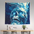 thumbnail image 2 of Pofeuu Abstract Blue Skull Print Wall Tapestry Decoration Wall Hanging Tapestry 60 x 51 Inch, 2 of 6