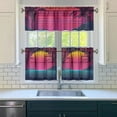 thumbnail image 3 of Kitchen Curtains 24 Inch Short - 3 Panel Set, Rod Pocket Window Curtain with Tropical Palm Tree Sunset Print, 100% Polyester for Boho Kitchen, Beach Room, Easy Wash, 3 of 6