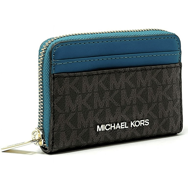 Michael kors jet set travel small zip around card case wallet brown mk  luggage