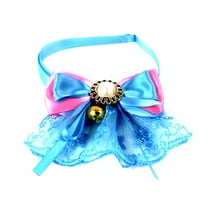 UDIYO Pet Dog Puppy Cat Lace Bell Bow Fake Pearl Adjustable Collar Neck Strap Necklace