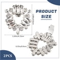thumbnail image 2 of 1 Pair Alloy Crystal Rhinestone Shoe Buckle Clips Detachable Triangle Shoe Decoration Platinum 48x41.5x9mm, 2 of 6