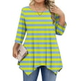 thumbnail image 1 of mfyjkho Tops Y Blusas Para Mujer, Blusas Informales De Cuello Redondo Liso Para Mujer, De Gran Tamaño, Con Mangas 3/4 Y Cuello Redondo Tops Para Mujer Xl, 1 of 5