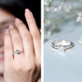 thumbnail image 4 of Rosec Jewels Lab Grown Diamond Wedding Ring Set for Women (E-VS1 Grade) - IGI Certified 1 Carat Oval Engagement Ring with Enhancer, 925 Sterling Silver, US 4.00, 4 of 8