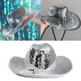 thumbnail image 1 of Hat New Prom Party Reflective Fisherman Cowboy Hat Performance Hat Prom Cowboy Hat, 1 of 4