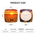 thumbnail image 5 of JUNZAN Sunset Golden Sunflower Field Print Dining Chair Seat Covers, Stretch Fitted Dining Room Upholstered Chair Seat Cushion Cover, 5 of 8
