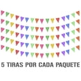 thumbnail image 1 of Banderín Calado Toda Ocasion | Guirnaldas | enramado | 5 tiras de 8 metros | diseño Toda Ocasion Flores multicolor de vibrantes | decoración de papel picado (Plástico) | Banderin triangular, 1 of 6
