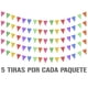 thumbnail image 1 of Banderín Calado Toda Ocasion | Guirnaldas | enramado | 5 tiras de 8 metros | diseño Toda Ocasion Flores multicolor de vibrantes | decoración de papel picado (Plástico) | Banderin triangular, 1 of 6