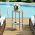 thumbnail image 2 of Paradise 36"" Outdoor Adirondack HDPE 2-Tier Patio Side Table, Sand, COS02991, 2 of 9