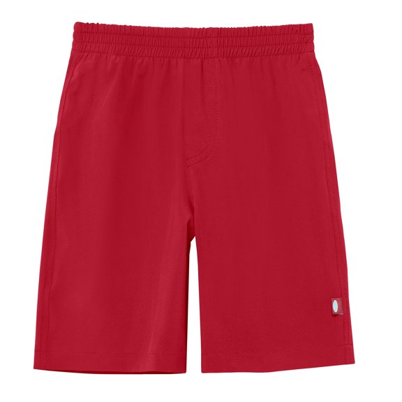 Boys UPF 50 Soft Stretch Below the Knee Swim Board Shorts | Red