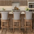 thumbnail image 7 of Home Square Wood Bar Height Swivel Barstool in Weathered Oak - Set of 3, 7 of 7