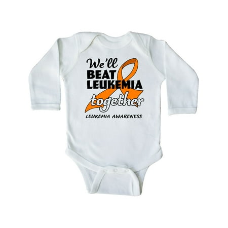 

Inktastic We ll Beat Leukemia Together- Leukemia Awareness Gift Baby Boy or Baby Girl Long Sleeve Bodysuit