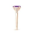 thumbnail image 3 of ANGARA Natural 1.15 Ct. Amethyst with Diamond Classic Ring in 14K Rose Gold for Women (Ring Size: 8), 3 of 9