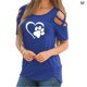 thumbnail image 2 of Jumpingount - Camiseta de manga corta con cuello y hombros descubiertos para mujer Prendas para la parte del cuerpo Azul METRO Jumpingount AP002172-02, 2 of 3