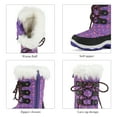 thumbnail image 3 of Dream Pairs Kids Boys & Girls Winter Mid Calf Knee High Waterproof Winter Outdoor Snow Boots Nordic Purple Size 5, 3 of 5