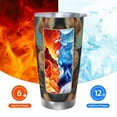 thumbnail image 6 of Fotbe Tree Meditating Golden Retriever Pattern 20 oz Tumbler Stainless Steel Vacuum Insulated Coffee Ice Cup Double Wall Travel Flask Leak-proof Coffee Cup-Straw Three-piece Set, 6 of 8