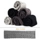 thumbnail image 3 of Calentadores de piernas largos para mujer, 3 pares de calentadores de piernas para mujer/Calentadores de piernas gruesos Gris-Blanco Negro-Blanco Talla única, 3 of 7