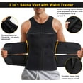 thumbnail image 3 of Sauna Vest for Men with Waist Trainer Zipper Neoprene Sauna Sweat Suit Tank Top Workout Waist Trimmer Vest, 3 of 7