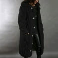 thumbnail image 1 of ClodeEU Woman Plus Size Winter Coat Clearance Women Hood Cardigan Large Size Sweater Pocket Single Breasted Long Sleeves Coat Rollbacks Black 6(M), 1 of 5
