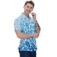 thumbnail image 5 of LA LEELA Mens Hawaiian Shirts Short Sleeve Button Down Shirt Men's Casual Shirts Vacation Tropical Summer Party Shirts for Men Funny M Blue Leaf, 5 of 6