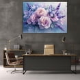 thumbnail image 5 of Mudket Purple Rose and Lavender with Butterfly Canvas Wall Art, Floral Oil Painting Wall Decor, Framed Ready to Hang Artwork for Living Room Bedroom Office - 12"L x 8"W, 5 of 10