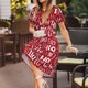 thumbnail image 3 of Disketp Ho Funny Christmas para Vestido de Manga Corta para Mujeres, Vestidos de Verano para Mujeres, Casual y Holgado para la Playa, 3 of 6
