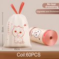 thumbnail image 7 of ACDANC 60 PCS 2 Gallon Pink Small Trash Bags- Drawstring,Individual Unscented Small Garbage Bags,White Rabbit Print Trash Can Liners For Bathroom, 7 of 7