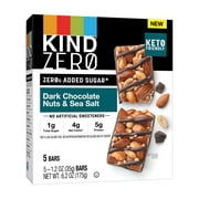 Kind Zero Added Sugar Bars, Dark Chocolate Nuts & Sea Salt, 5 Count