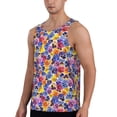 thumbnail image 2 of Gukieu The Garden Tricolor Pansy Flower Print Men's Quick Dry Fitness Vest, Round Neck Sleeveless Fitness Bodybuilding Top-Small, 2 of 7