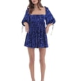 thumbnail image 1 of ZAXARRA Femme Été Sequin Sparkle Robe Demi-Manche Col Carré Dos Découpé une Ligne Robe Courte Robe de Soirée, 1 of 5