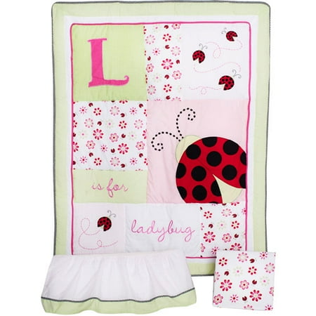 Li'l Kids L is for Ladybug 3pc Crib Bedding Set