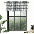thumbnail image 2 of DriftAway Checked Plaid Printed Pattern Farmhouse Lined Blackout Thermal Insulated Energy Saving Rod Pocket Window Curtain Valance Single, 52" x 18" Plus 2" Header, Black White, 2 of 8