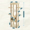 thumbnail image 3 of Pefilos 71" Wooden Cat Tree Tower for Multiple Cats, Modern Cat Tree House with Cat Condo for Indoor Cats, Beige, 3 of 9