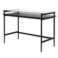 thumbnail image 3 of Evelyn&Zoe 46 in. Mid-Century Modern Desk with Wood Shelf and Glass Top, 3 of 8