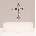 thumbnail image 4 of Amazing Grace Cross Vinyl Letters Art Religious Wall Sticker Décor 17x23-Inch Chocolate Brown, 4 of 6
