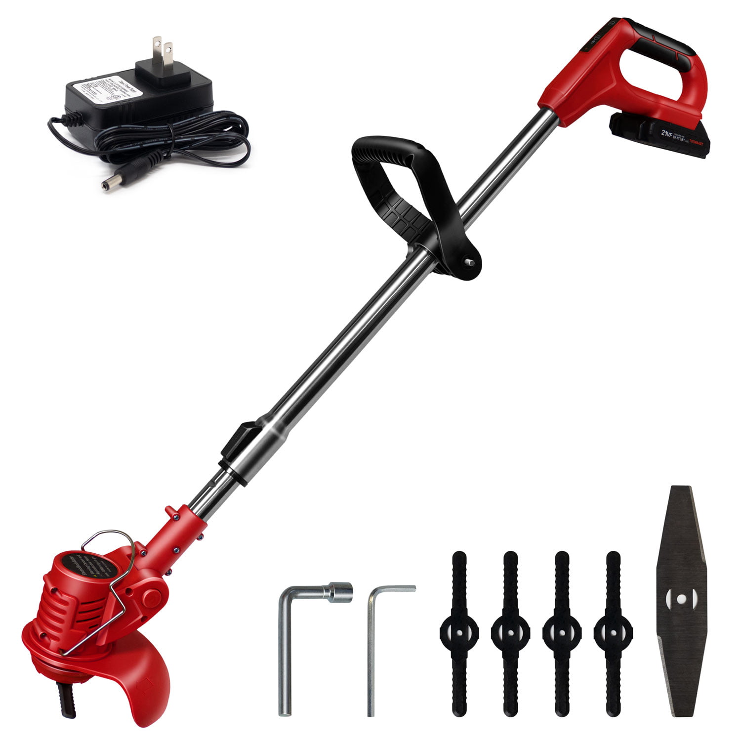 Telescopic Rod and Adjustable Machine Head Includes 2 Batteries Suitable for Lawn Garden Pruning MAXMAN 47 in Cordless String Trimmer,21V Lithium Battery Garden Grass Trimmer 