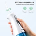 thumbnail image 2 of Cordless Water Flosser Teeth Cleaner, CREMAX USB Rechargeable Portable Dental Oral Irrigator with 300ML Water Tank, 4 Jet Tips for Home, 3 Modes Water Flossing, IPX7 Waterproof-Blue, 2 of 6