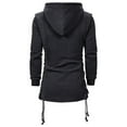 thumbnail image 3 of Long Zip Up Hoodies for Men Sweatshirts Plain Black Hoodie Spring Fall Long Sleeve Tops Casual Hooded Sweatshirt with Pockets and Drawstring Lace Up Hoody for Sports Running, 3 of 4