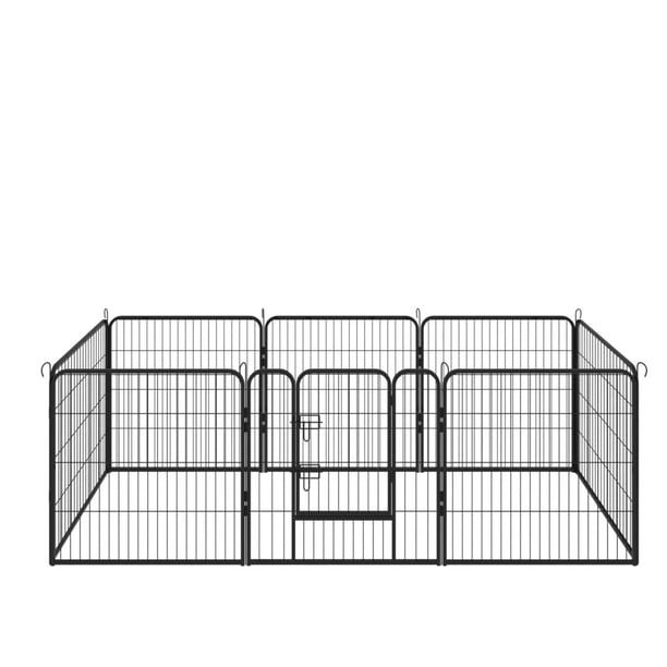 8 Panels Dog Pet Playpen, Indoor Outdoor Heavy Duty Metal Exercise Pet Play Pen with Doors, 32