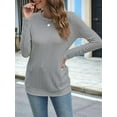 thumbnail image 4 of Long Sleeve Shirts for Women Tunic Tops for Women Loose Fit Dressy Crew Neck Pullover Basic Sweaters for Women Grey L, 4 of 8