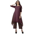 thumbnail image 2 of Moomaya Indian Tunic Printed Kurti Kurta Set Women Asymmetric Kurti With Pant, 2 of 6